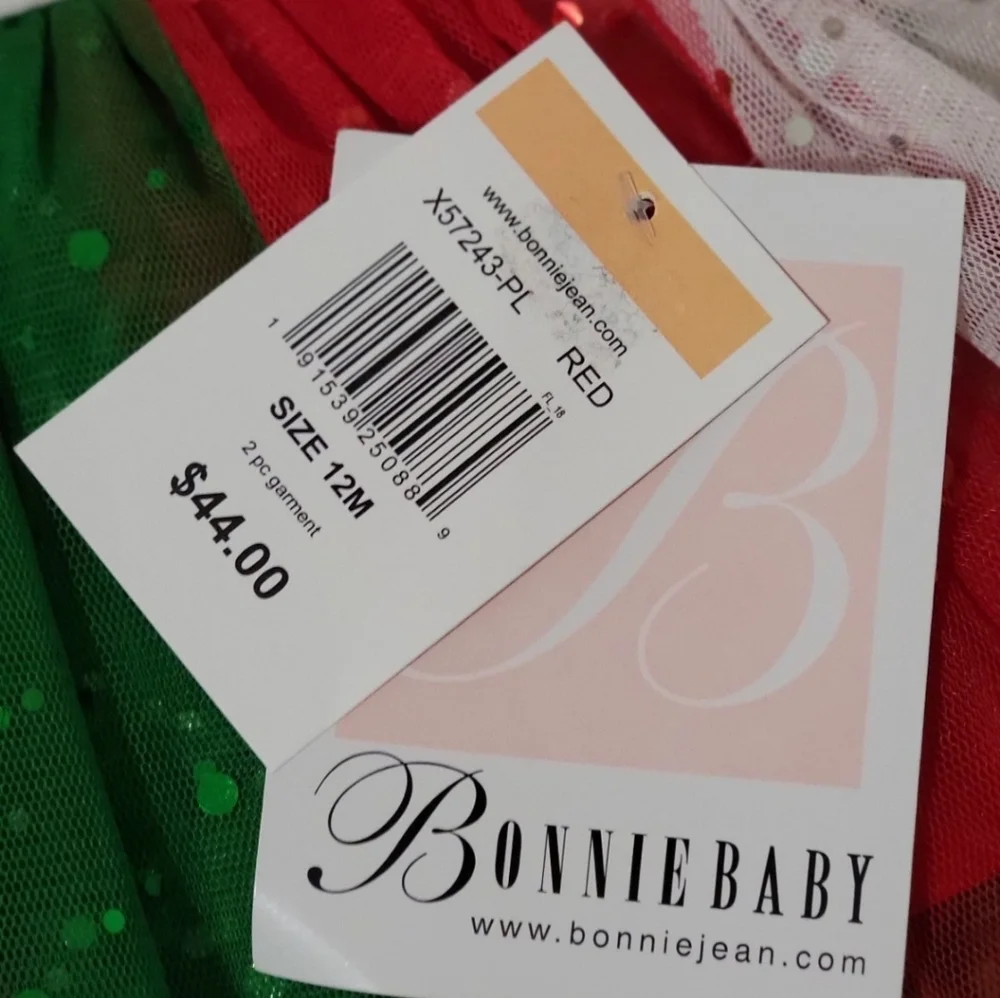 NWT 12 months Bonnie Jean Christmas Dress - Picture 2 of 8